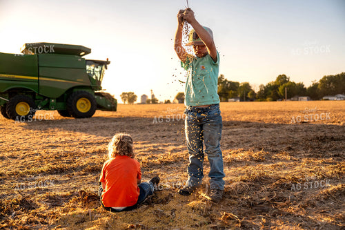 Farm Family at Soybean Harvest 115852