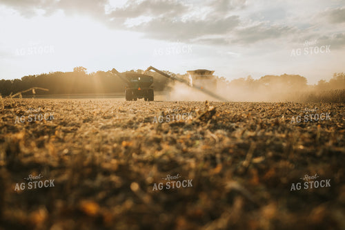 Combine Unloading into Grain Cart 4844