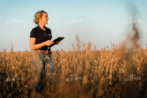 Female Agronomist on Tablet in Field 8327
