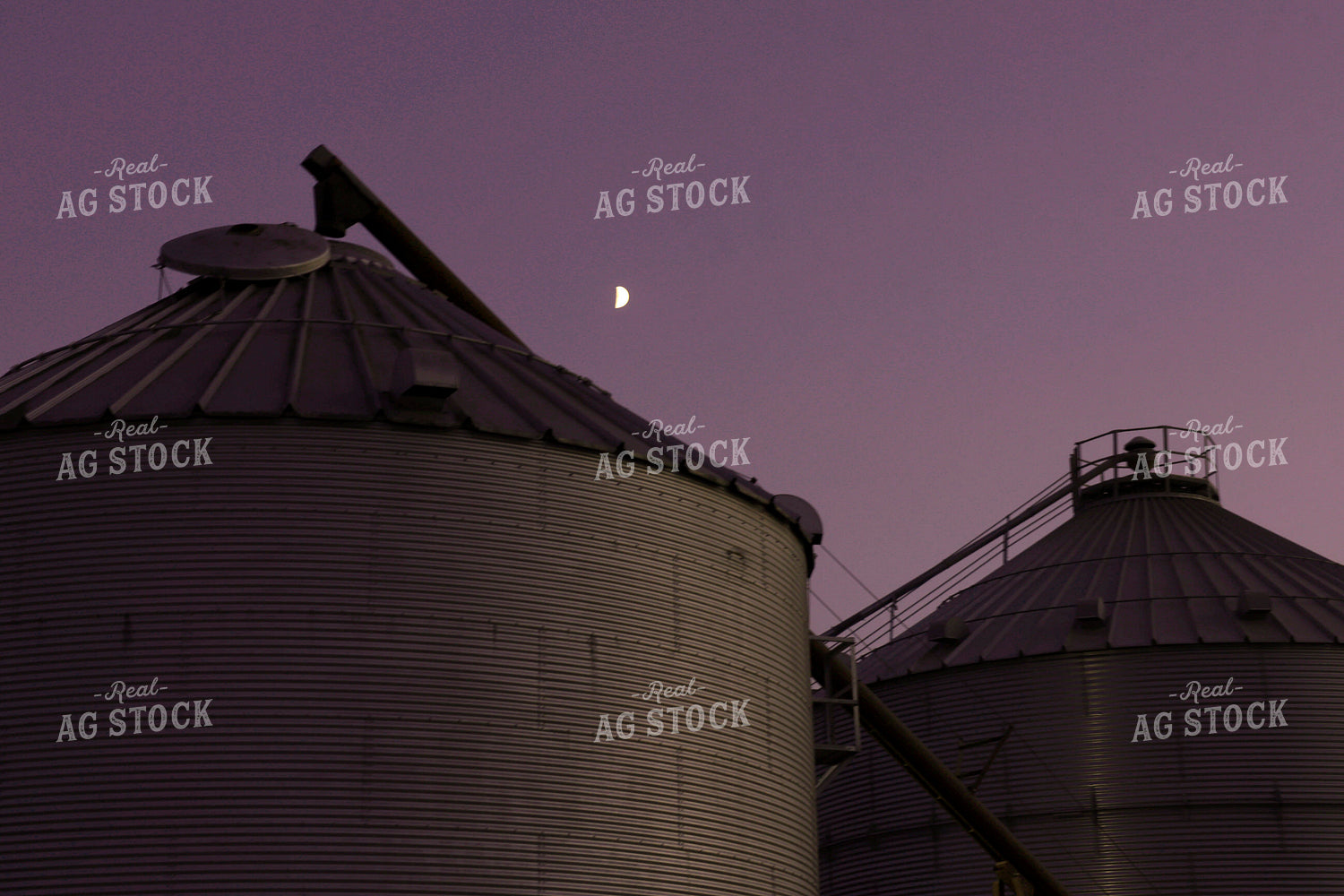 Grain Bins at Night 129164