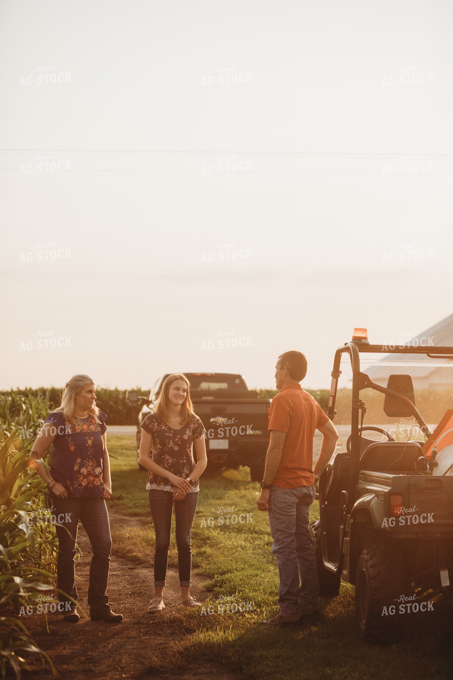 Farmer with UTV Corn Field and Family 4561