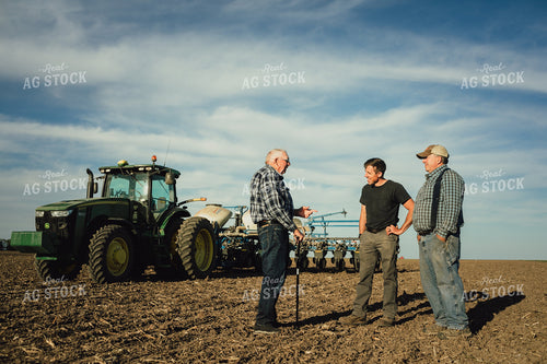3 Generations of Farmers in Field at Planting 4215