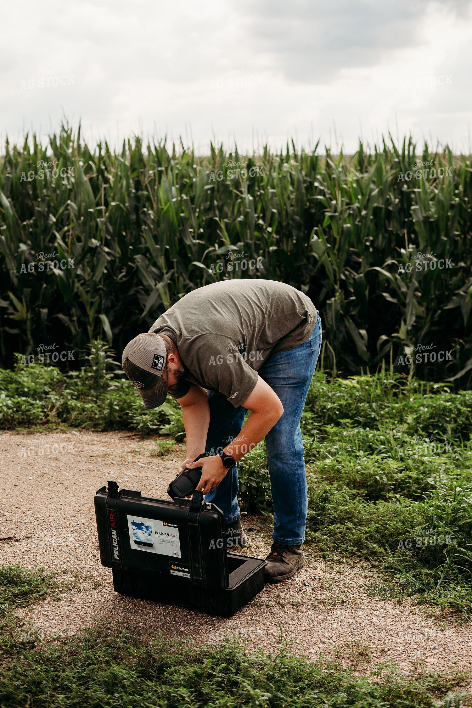 Farmer Holding Drone 196339