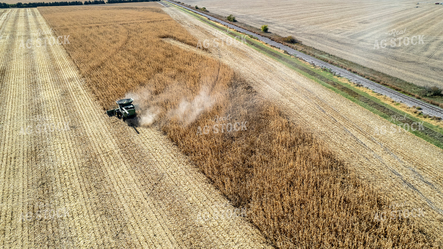 Aerial of Downed Cornfield 65129