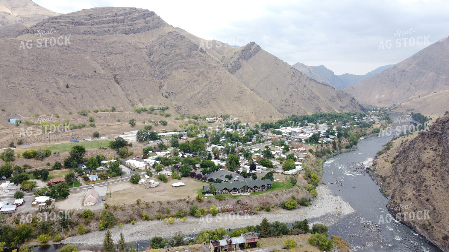 Aerial Mountain Town Landscape 122071