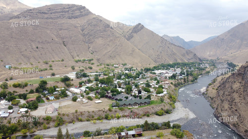 Aerial Mountain Town Landscape 122071
