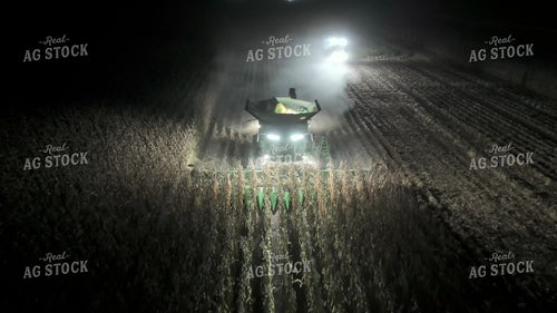 Aerial of Corn Harvest at Night 149088