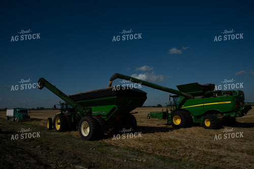 Harvested Oats Loaded into Grain Cart 76083