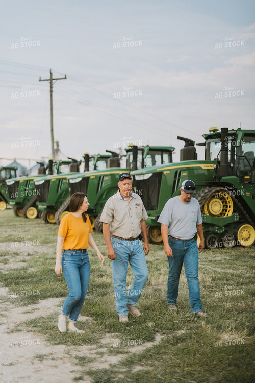 Farmers Walking by Tractors 7779