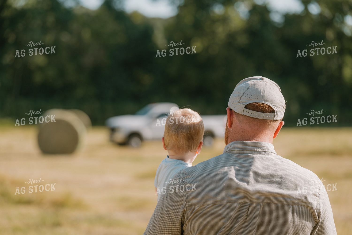 Farmer Checking Crops with Farm Kid 125404