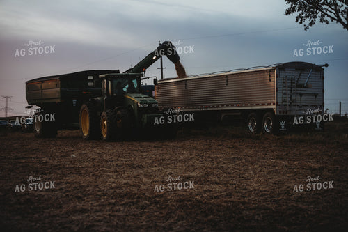 Grain Cart Unloading into Semi Truck 3487