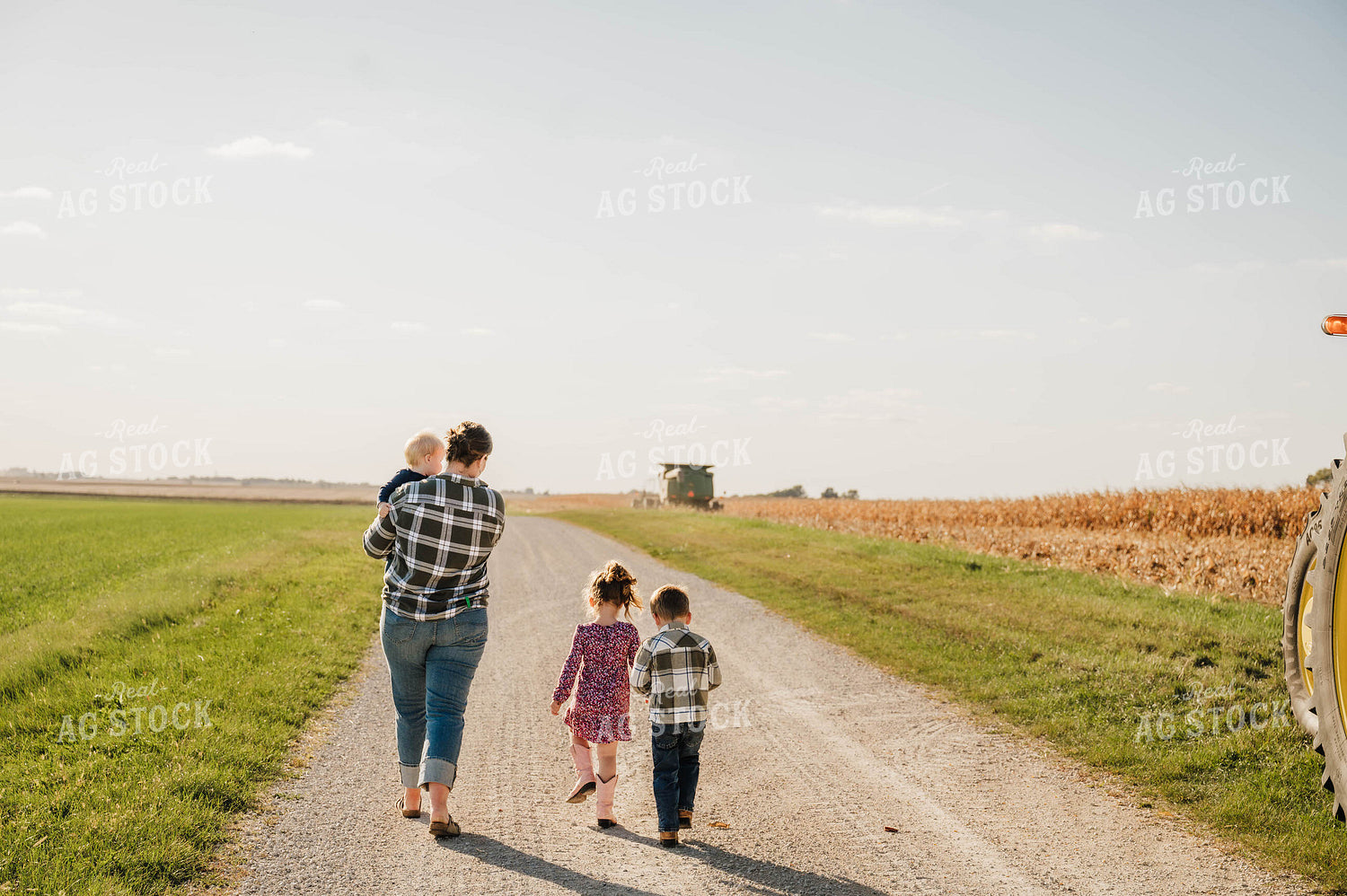 Farm Family Walking on Country Road 115363