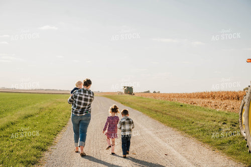 Farm Family Walking on Country Road 115363
