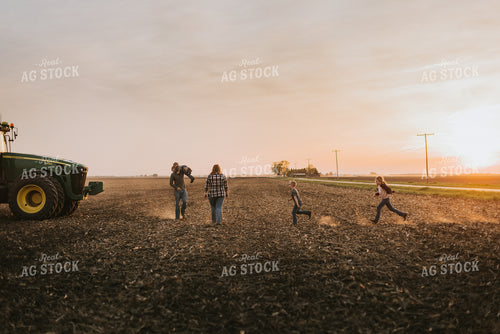 Farm Family in Field by Planter 8237