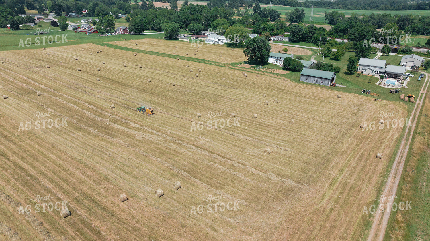 Aerial of Baling Hay 52989