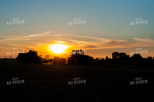 Baling Straw at Sunset 103034
