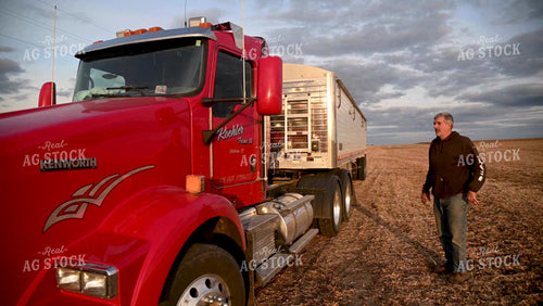 Farmer Climbing into Semi Cab - 509