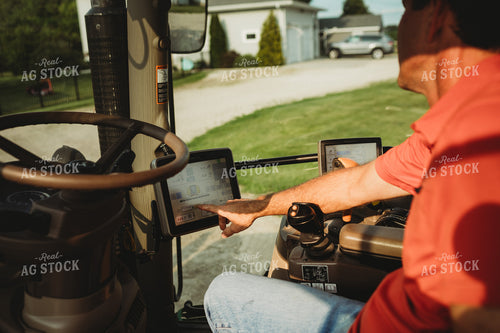 Farmer with Tractor Cab Monitors 4459