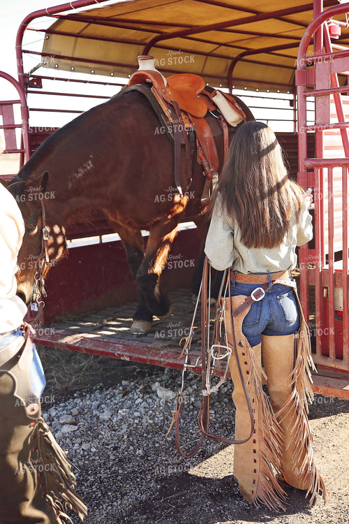Unloading Horse from Trailer 127065