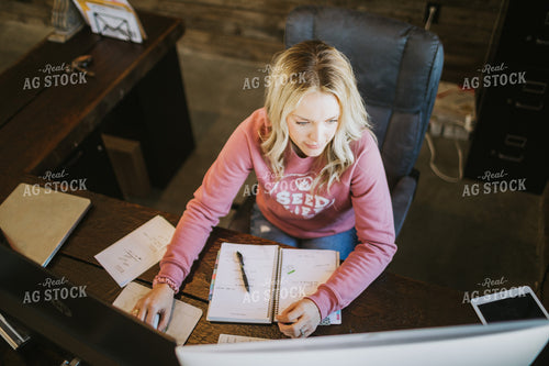 Woman Working at Computer 5306