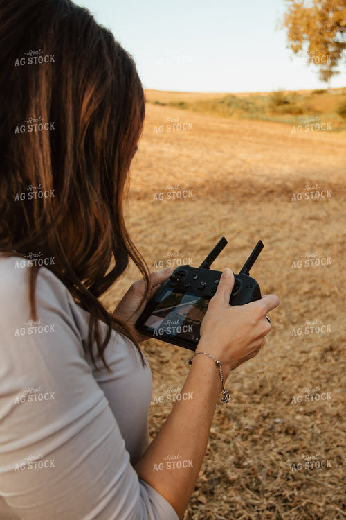 Female Farmer Flying Drone 268081
