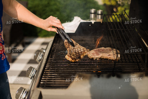 Farm Wife Grilling Steak 4418