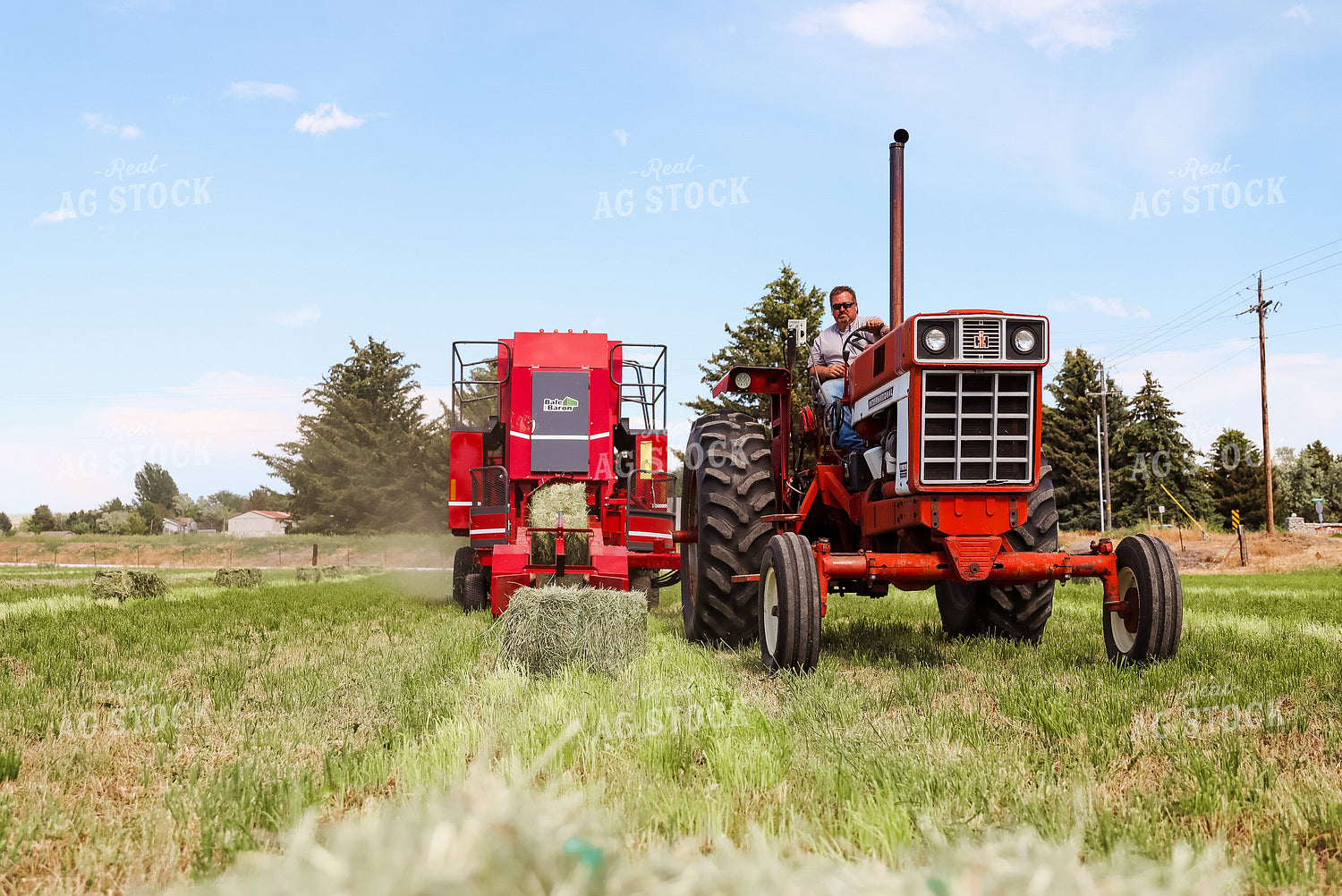 Tractor Baling Hay 83043