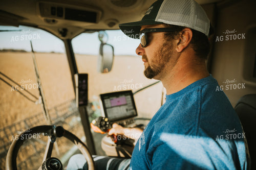 Farmer Operating Combine 7100