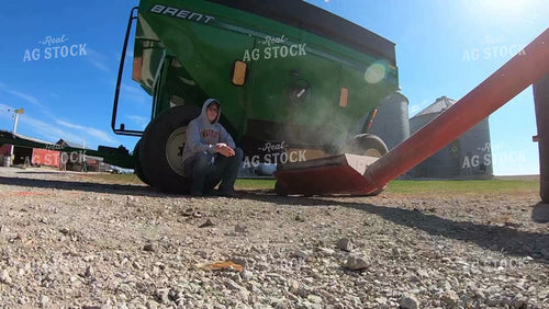 Female Farmer Loading Bin with Sweep Auger 161148