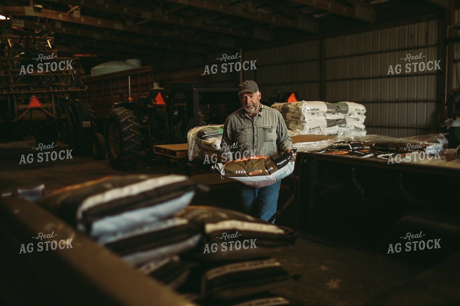 Farmer Loading Seed Bags 4079