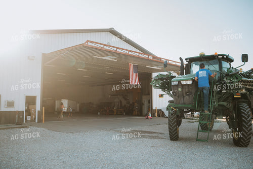 Farmer Climbing Into Sprayer 6220