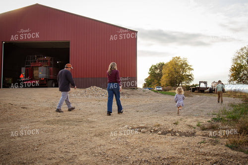 Family Walking Across Farmyard 268119