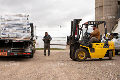 Unloading Soybean Seed Bags from Trailer 157198
