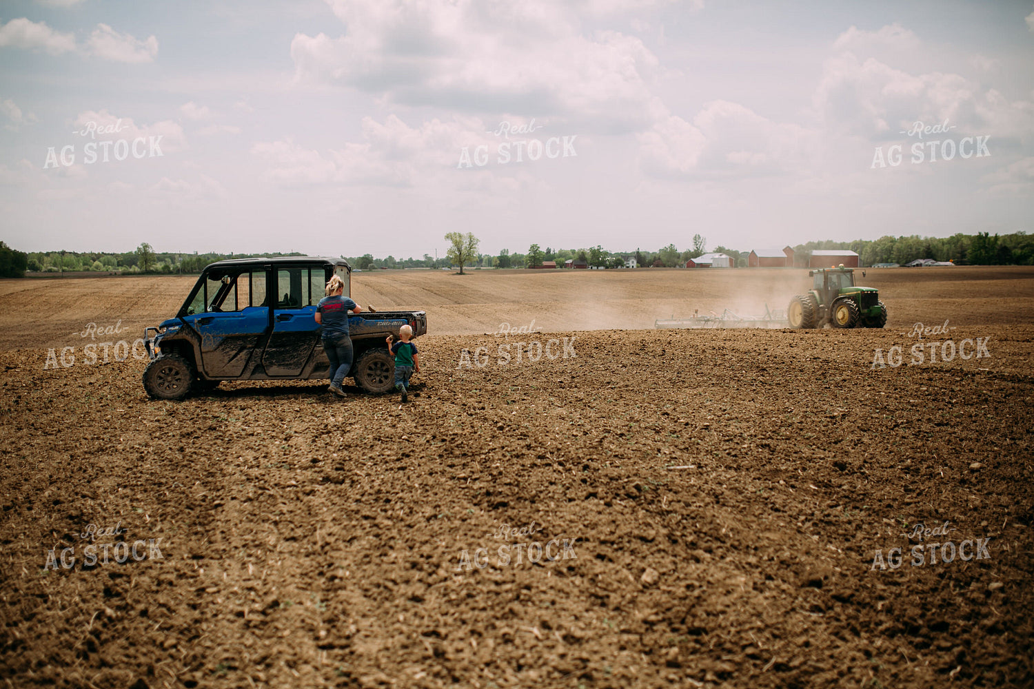Farm Kid and Mom Picking Up Rocks 169098