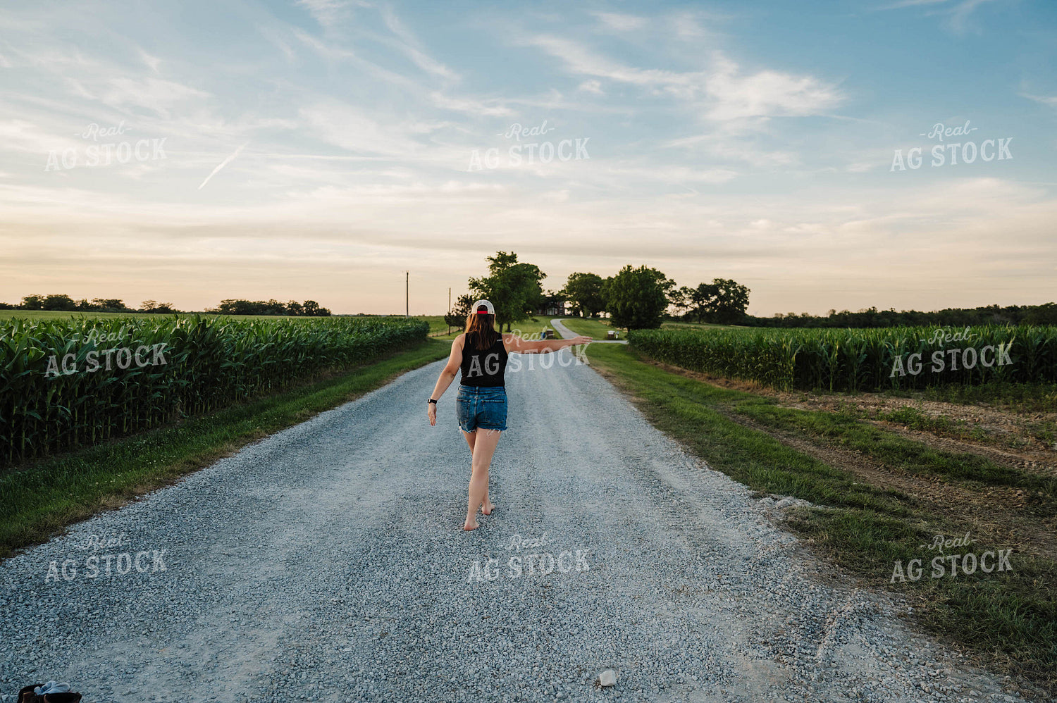 Female Farmer Walking up Driveway 115302