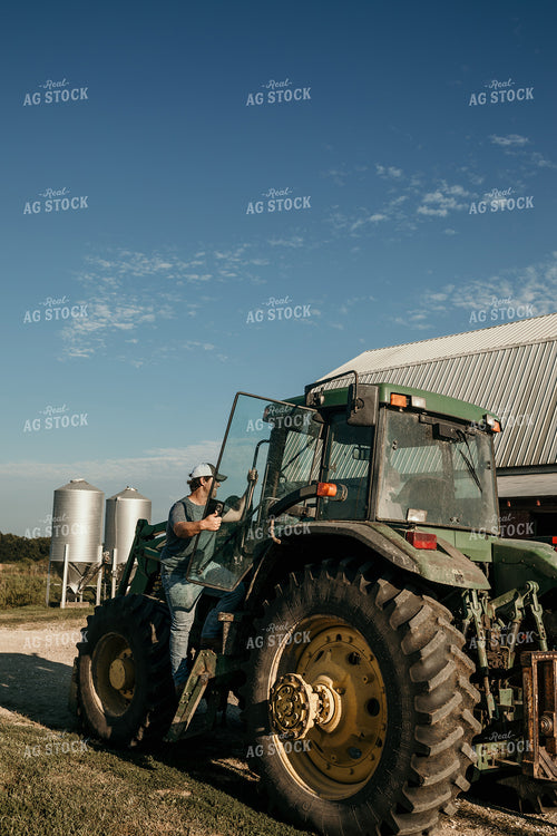 Farmer and Child with Tractor 3152