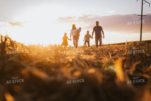 Farm Family Walking in Field 9381