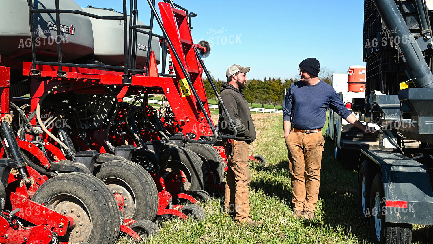 Farmers Chatting by the Planter 25092
