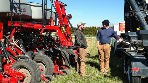 Farmers Chatting by the Planter 25092