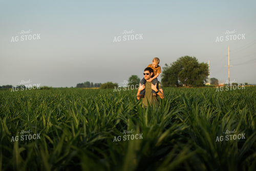Father and Son in Corn Field 8152