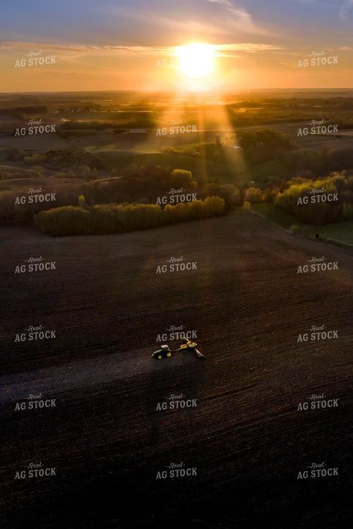 Aerial of Planting at Sunset 250145