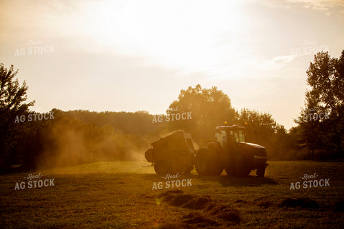 Tractor Baling Hay 5499