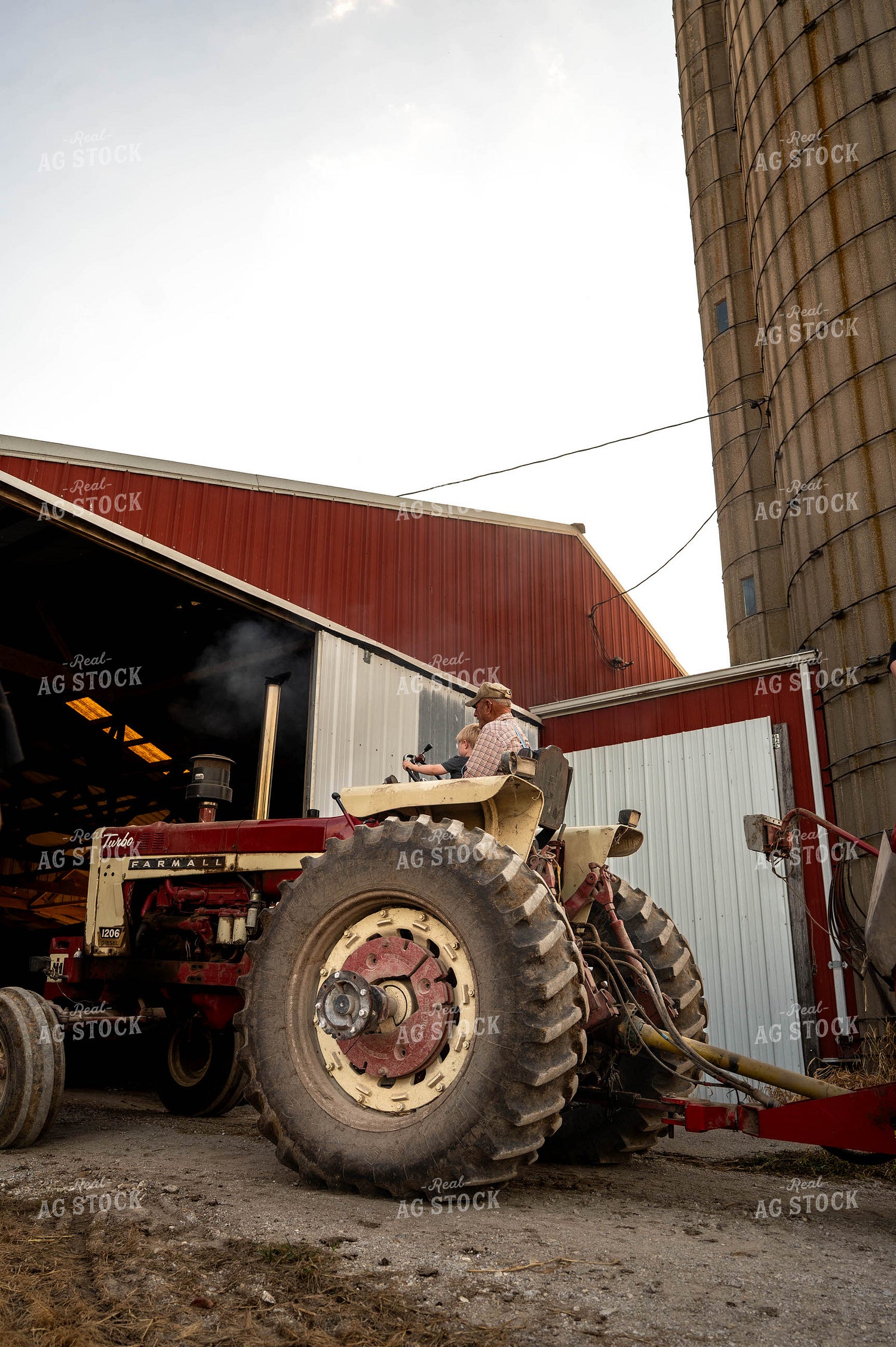 Farmer and Grandkids on Farm 115899