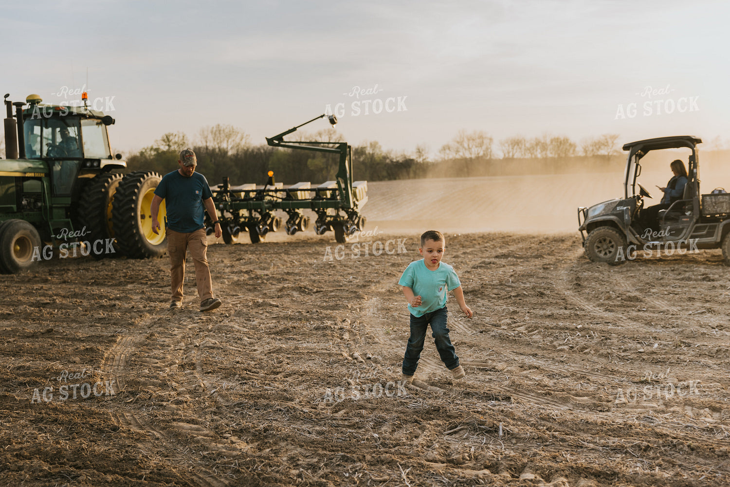 Planter and Family in Field 7422