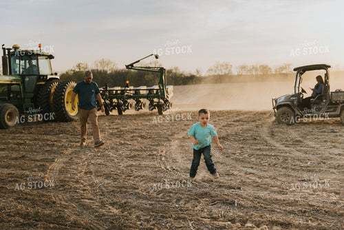 Planter and Family in Field 7422