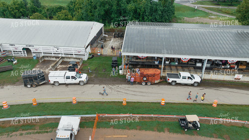 Aerial of Livestock Barns at County Fair 295170