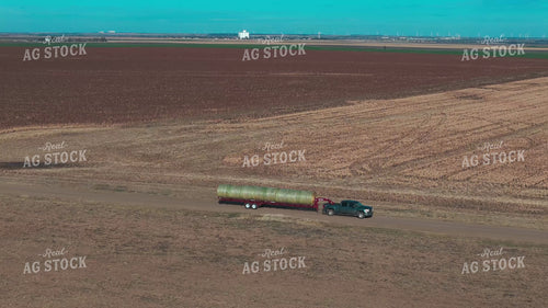 Moving Round Bales on Trailer 239505