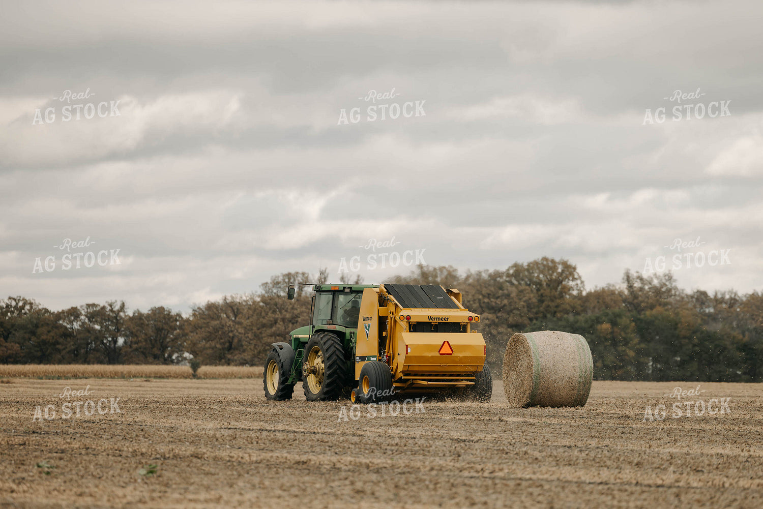 Baling Soybean Stubble 152893