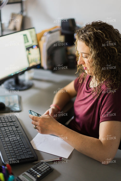 Female Farmer Using Phone 8090