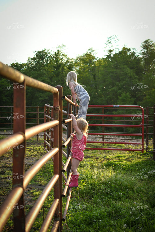 Farm Kid Leaning on Fence 191169